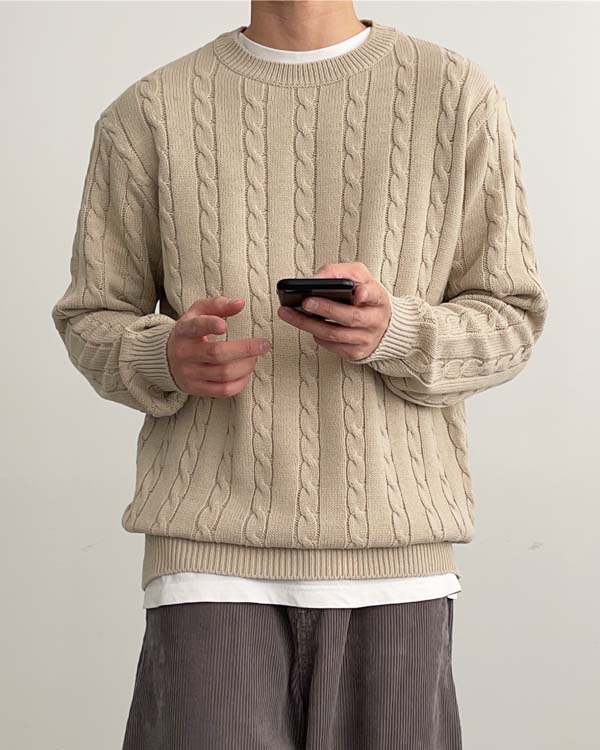 Soft Cable Round Knit (6color)