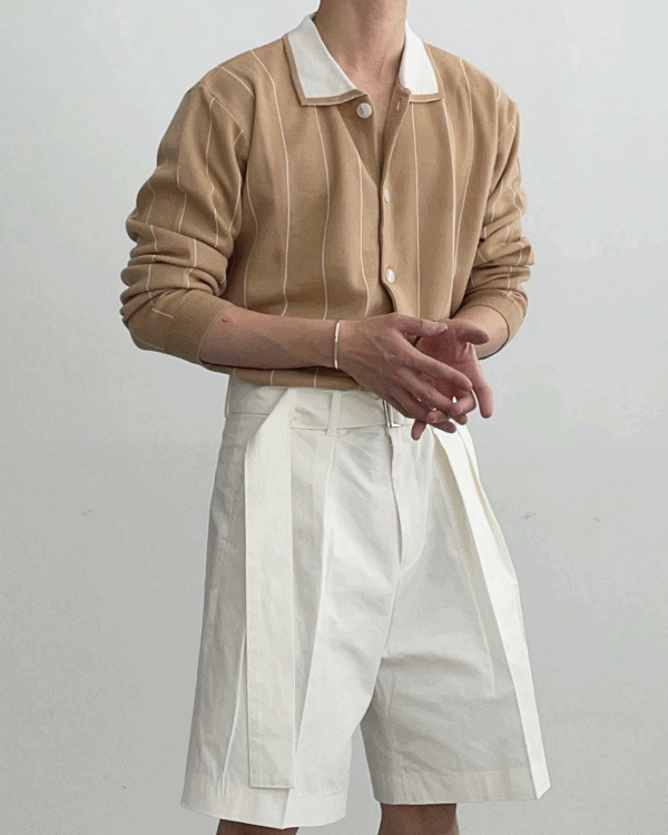 Stripe Collar Cardigan (3color)