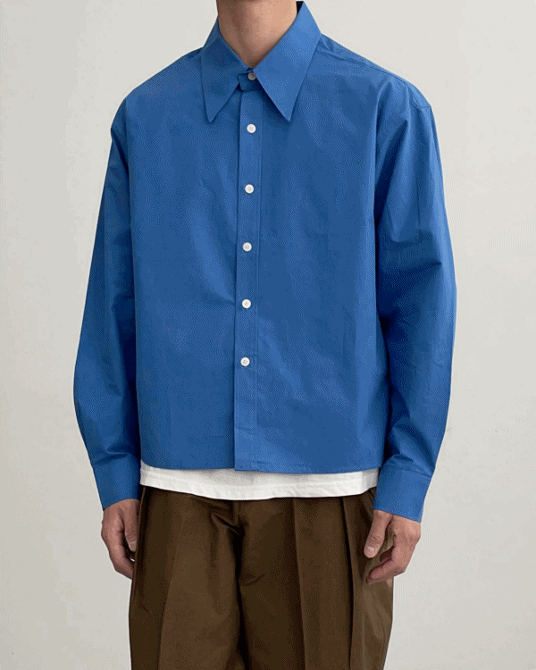 Minimal Crop Cotton Shirts (3color)
