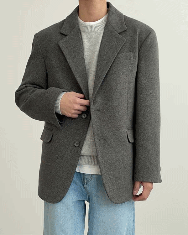 Relaxed Wool Blazer Jacket (2color)