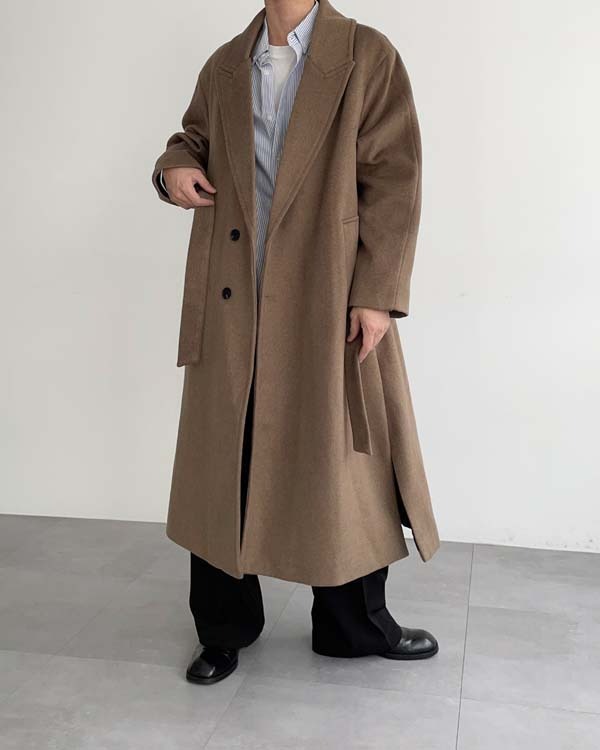 Raw Wool Double Robe Coat (2color)